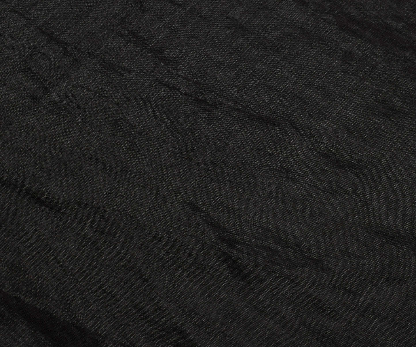Sushila Vintage Black Saree Blend Silk Embroidered Paisley Sari Craft Fabric