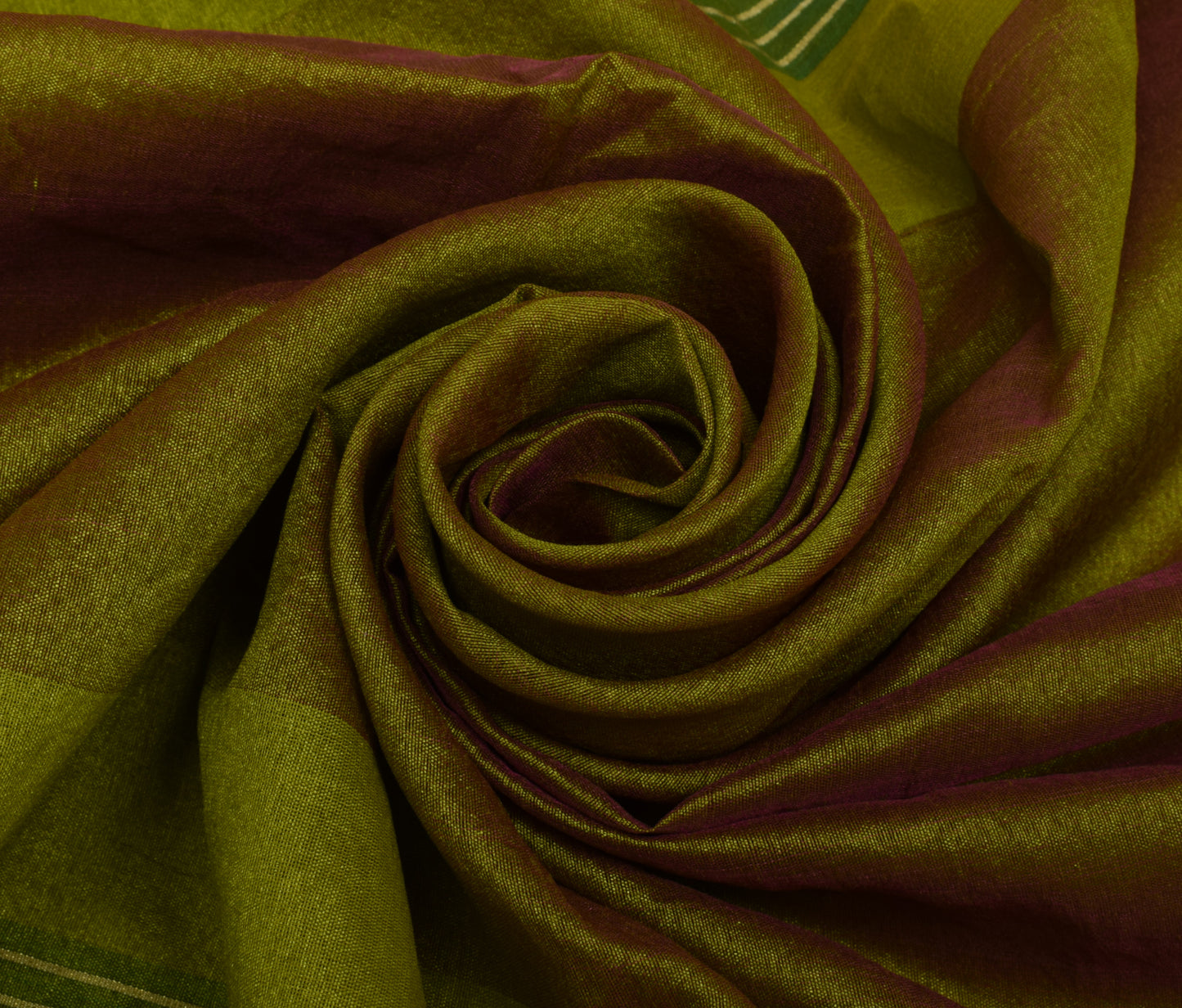 Sushila Vintage Indian Green Saree Blend Silk Woven Sari 5 Yard Craft Fabric