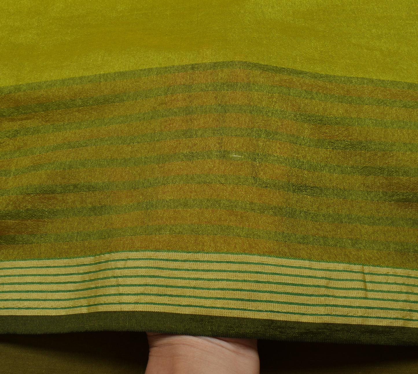Sushila Vintage Indian Green Saree Blend Silk Woven Sari 5 Yard Craft Fabric