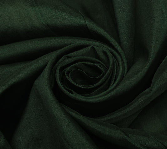 Sushila Vintage Indian Green Saree Blend Cotton Woven Sari 5 Yard Craft Fabric