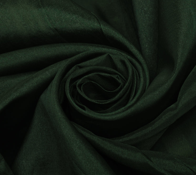Sushila Vintage Indian Green Saree Blend Cotton Woven Sari 5 Yard Craft Fabric