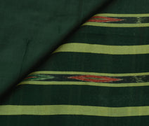 Sushila Vintage Indian Green Saree Blend Cotton Woven Sari 5 Yard Craft Fabric
