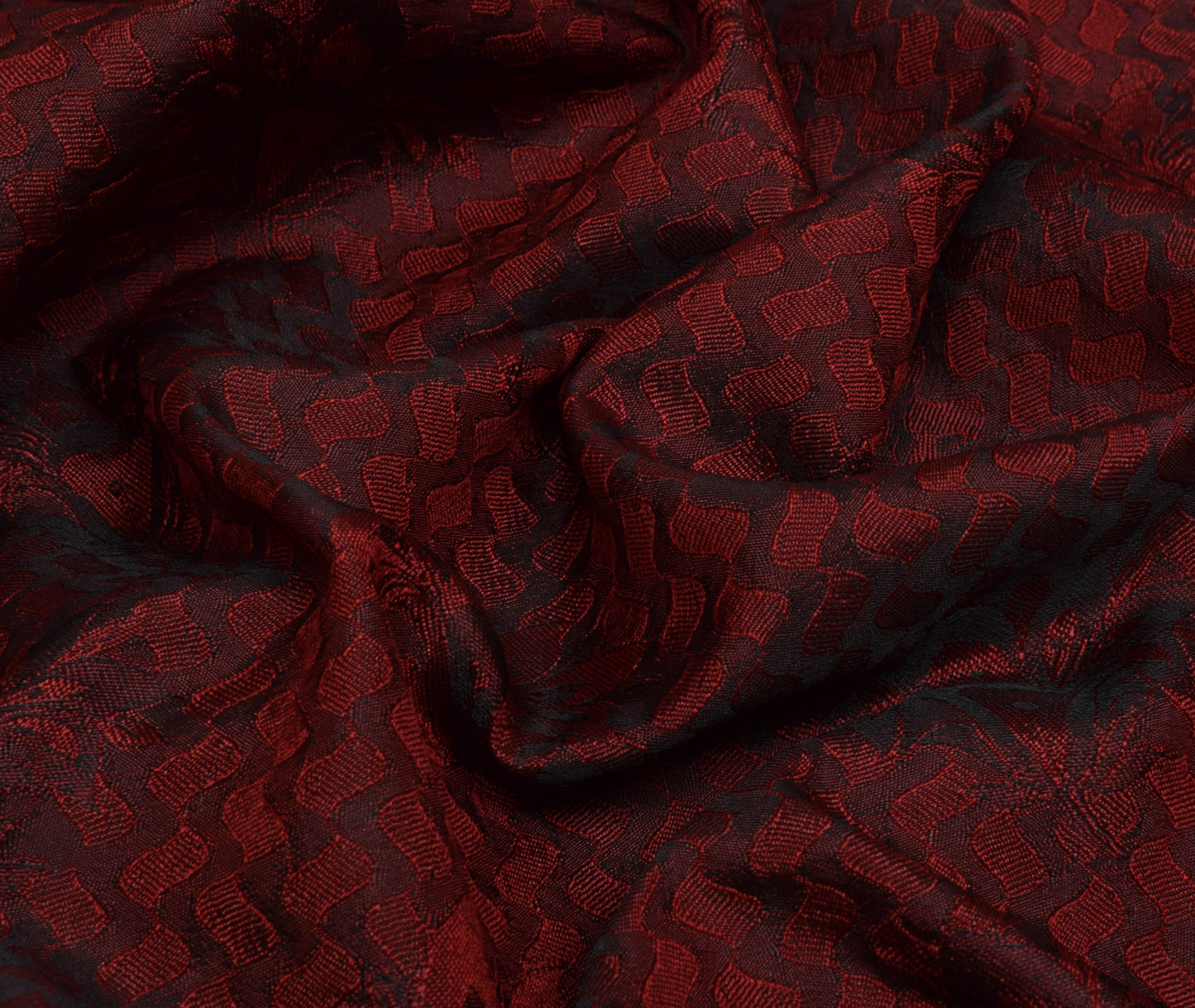 Sushila Vintage Maroon Saree Blend Silk Self Woven Floral Sari Craft Fabric