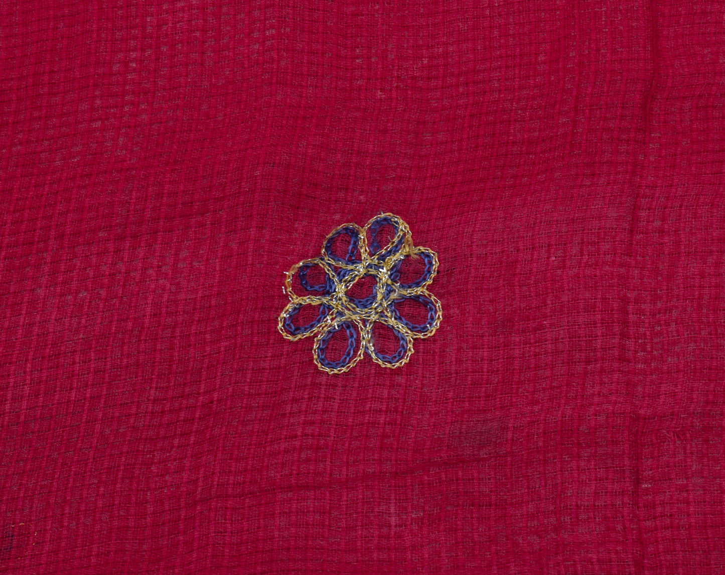Sushila Vintage Indian Saree 100% Pure Cotton Embroidered Sari Craft Fabric