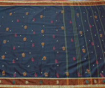 Sushila Vintage Indian Saree 100% Pure Cotton Woven Floral Sari 5 Yard Fabric