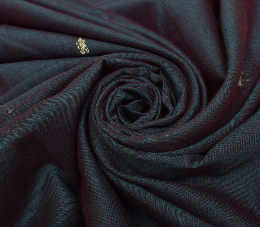 Sushila Vintage Indian Saree 100% Pure Cotton Woven Floral Sari 5 Yard Fabric