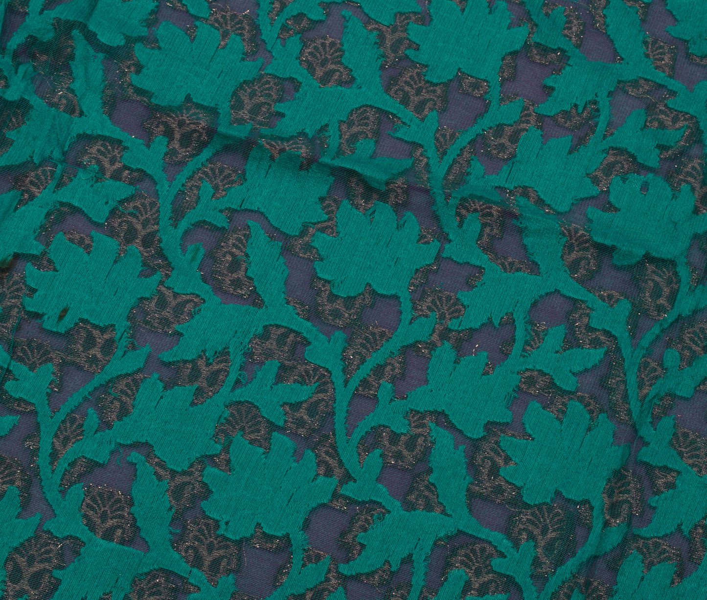Sushila Vintage Green HEAVY Saree Pure Georgette Silk Woven Floral Sari Fabric