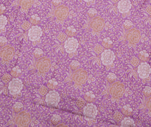 Sushila Vintage Purple Indian Saree 100% Pure Silk Woven Soft Sari Fabric