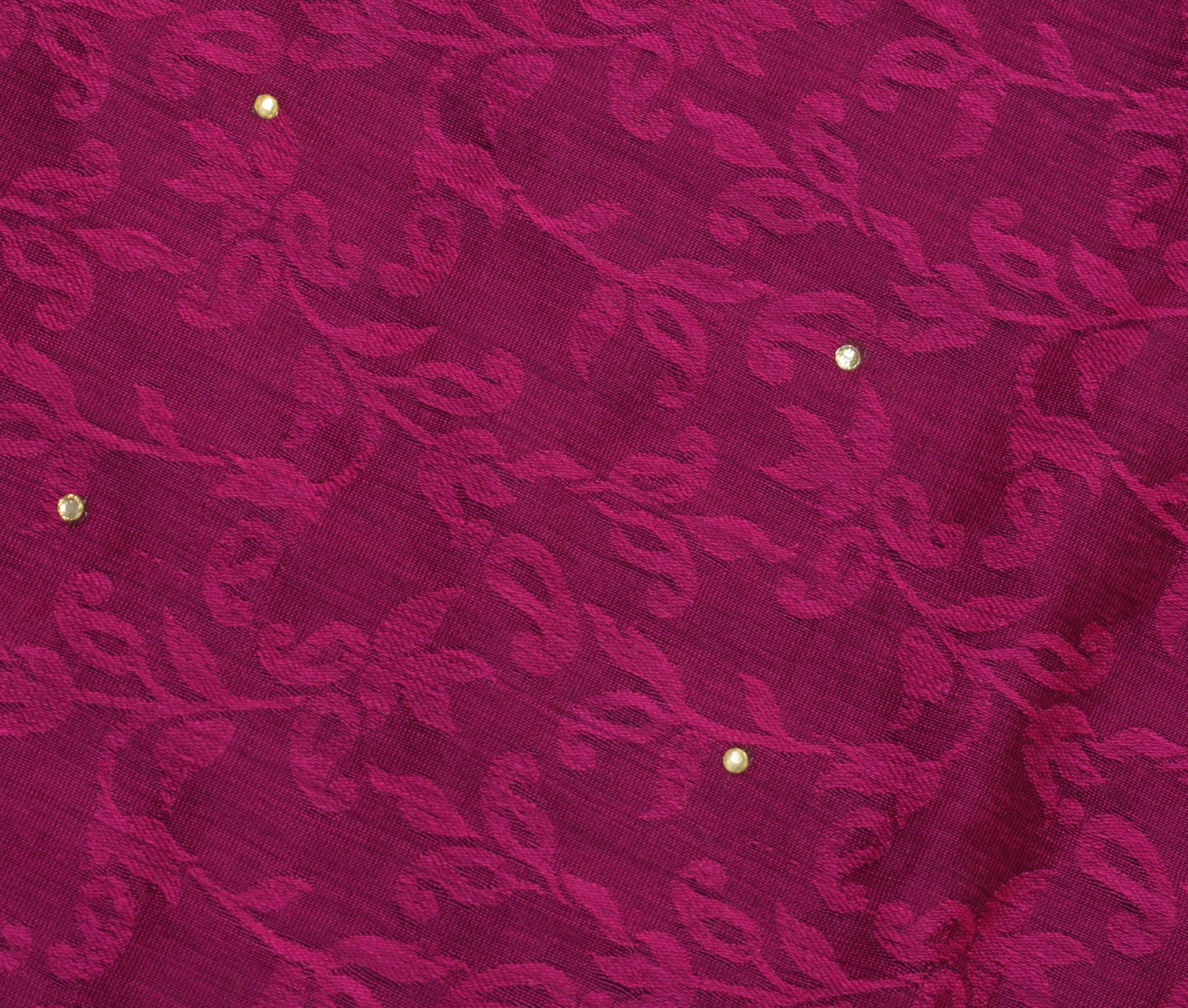 Sushila Vintage Magenta Saree Art Silk Woven Floral Patch Work Border Sari Fabric