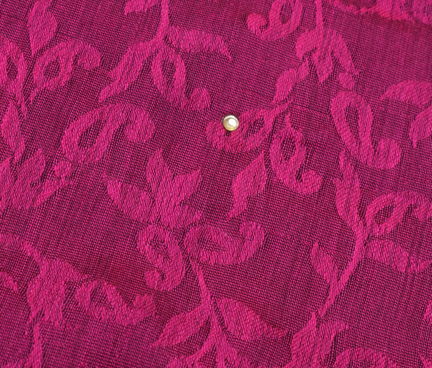 Sushila Vintage Magenta Saree Art Silk Woven Floral Patch Work Border Sari Fabric