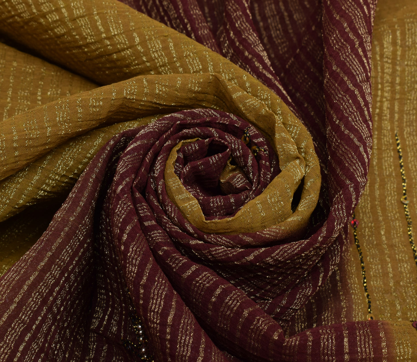Sushila Vintage Indian Saree Blend Tissue Silk Woven Floral Sari Craft Fabric