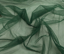 Sushila Vintage Indian Green Saree Net Mesh Beaded Floral Sari Craft 5 YD Fabric