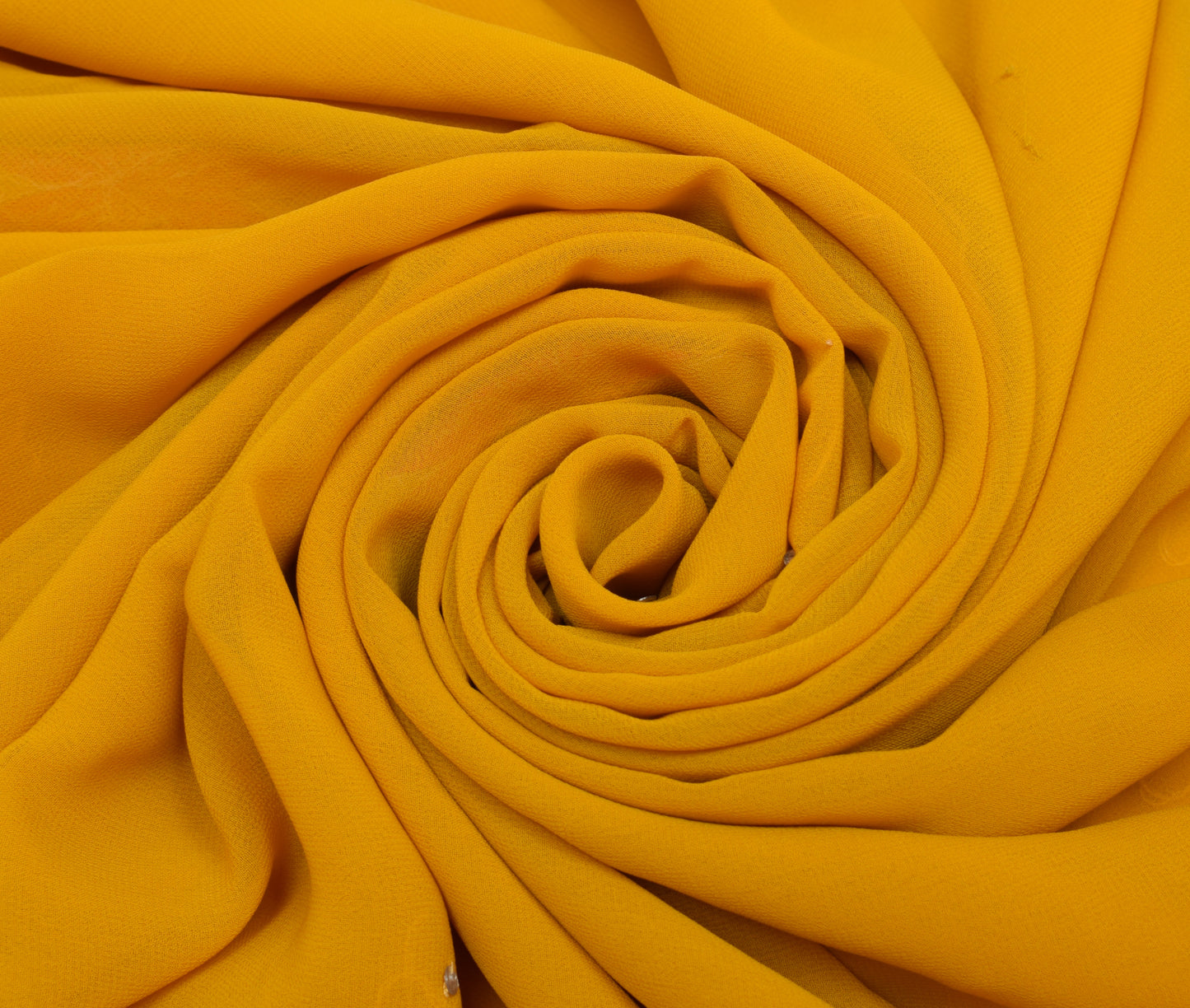 Sushila Vintage Yellow Saree Blend Georgette Silk Hand Beaded Sari Craft Fabric