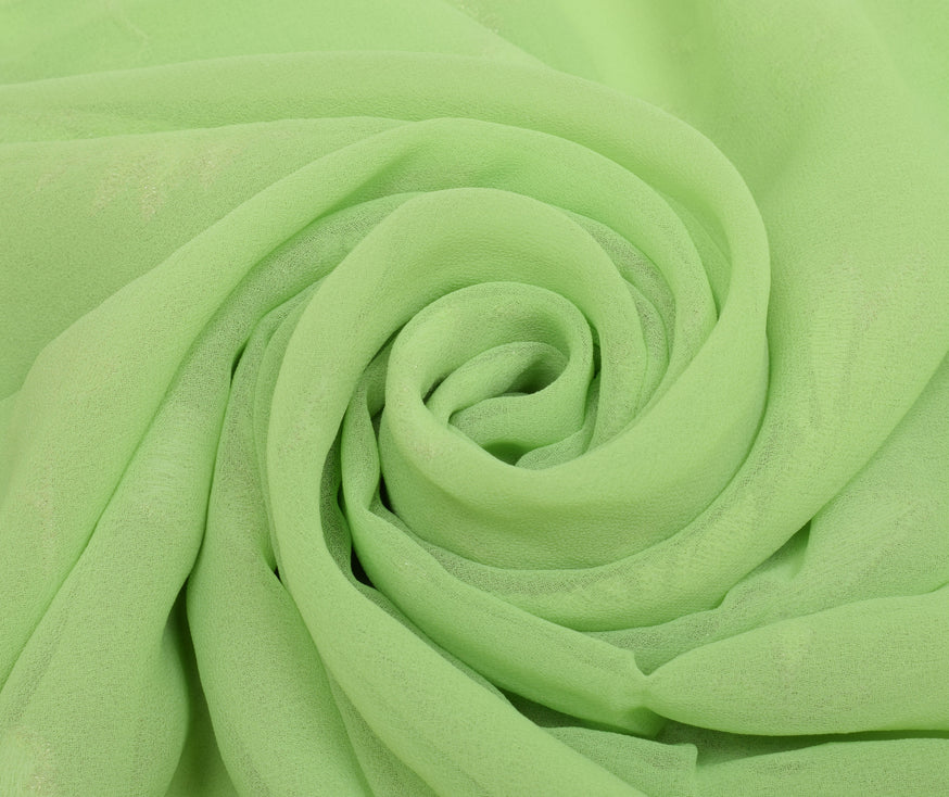 Sushila Vintage Green Saree Blend Georgette Silk Embroidered Floral Sari Fabric