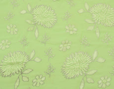 Sushila Vintage Green Saree Blend Georgette Silk Embroidered Floral Sari Fabric