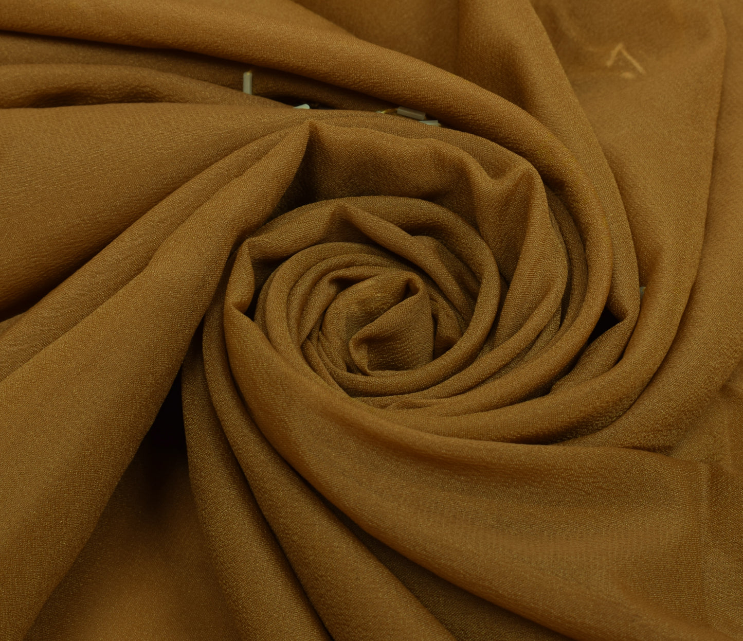 Sushila Vintage Brown Saree Art Silk Glass Beads Embellish Sari Craft 5Yd Fabric