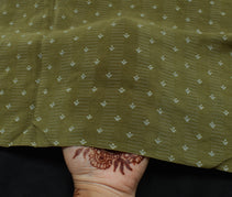 Sushila Vintage Indian Saree Pure Crepe Silk Hand Beaded & Printed Sari Fabric