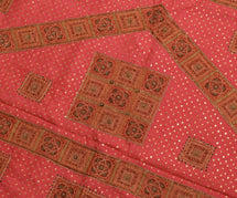 Sushila Vintage Indian Saree 100% Pure Silk Hand Beaded 5 Yard Sari Craft Fabric