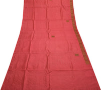 Sushila Vintage Indian Saree 100% Pure Silk Hand Beaded 5 Yard Sari Craft Fabric