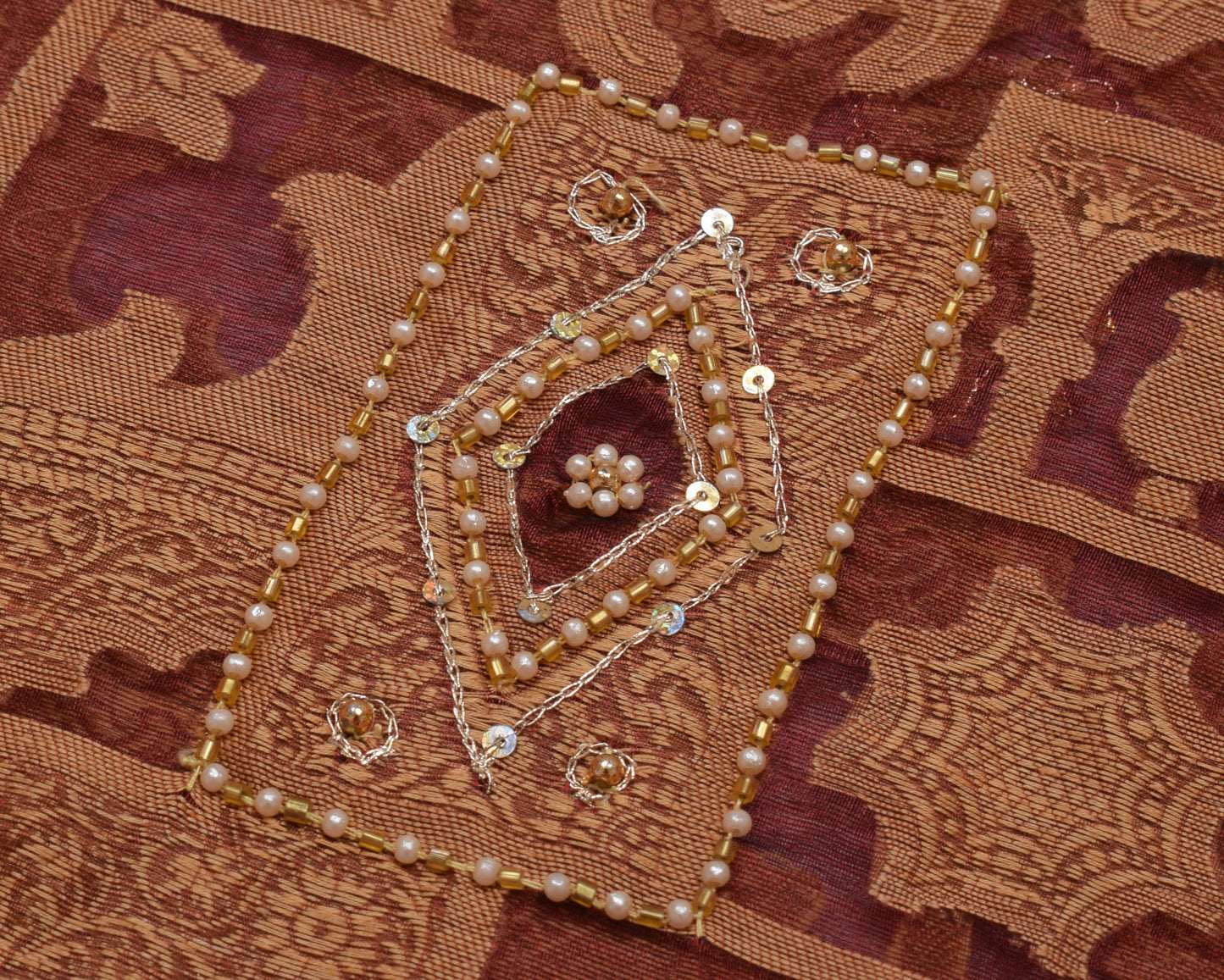 Sushila Vintage Maroon Saree Pure Organza Silk All Over Woven Sari Craft Fabric