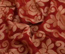 Sushila Vintage Indian Saree Pure Georgette Silk Woven & Embroidered Sari Fabric