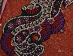 Sushila Vintage Indian Saree Pure Georgette Silk Woven & Embroidered Sari Fabric