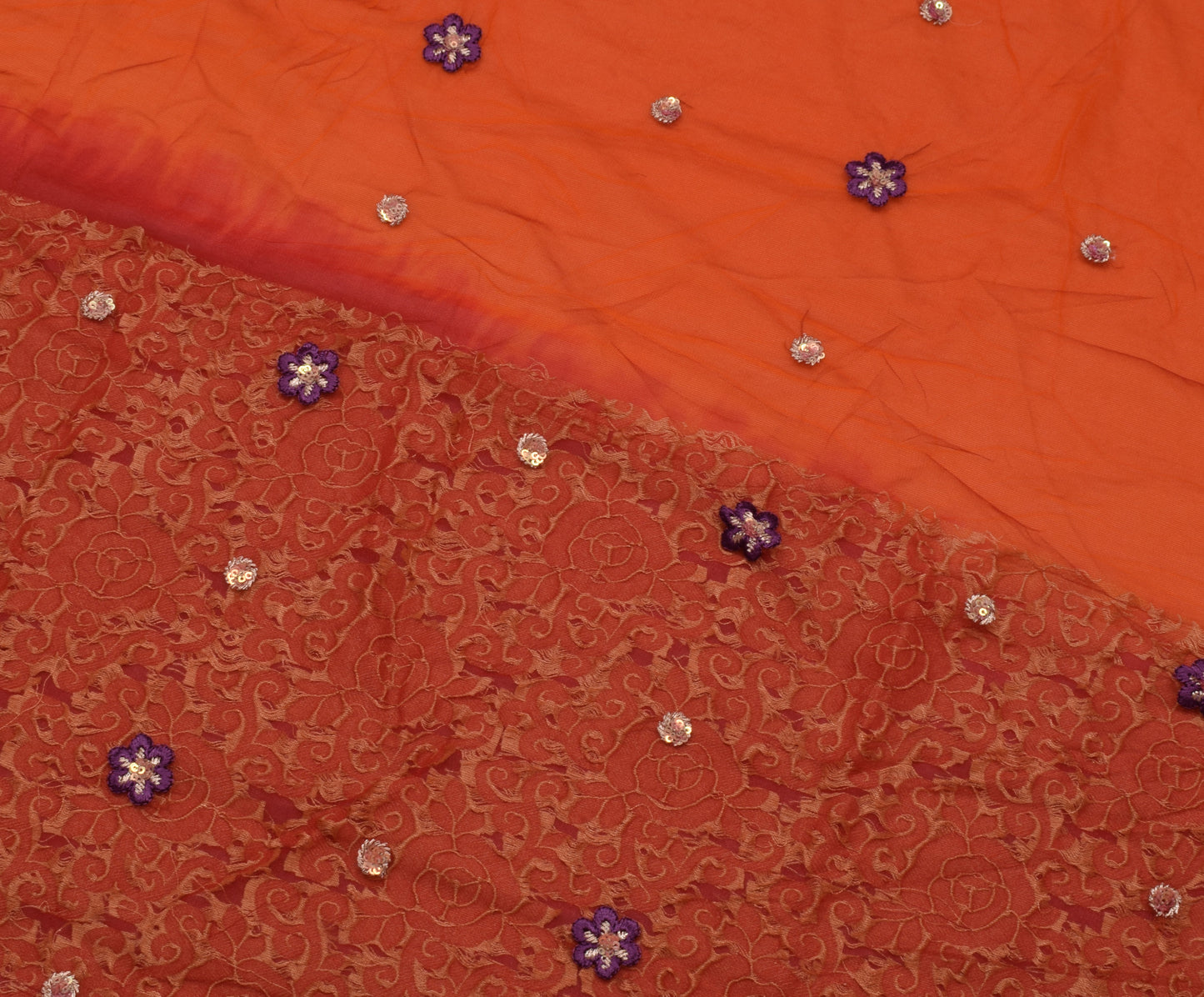 Sushila Vintage Indian Saree Pure Georgette Silk Woven & Embroidered Sari Fabric