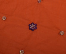 Sushila Vintage Indian Saree Pure Georgette Silk Woven & Embroidered Sari Fabric