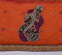 Sushila Vintage Indian Saree Pure Georgette Silk Woven & Embroidered Sari Fabric