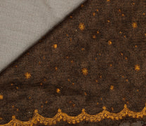 Sushila Vintage Brown Saree Net Mesh Hand Beaded Zardozi Floral Sari Fabric