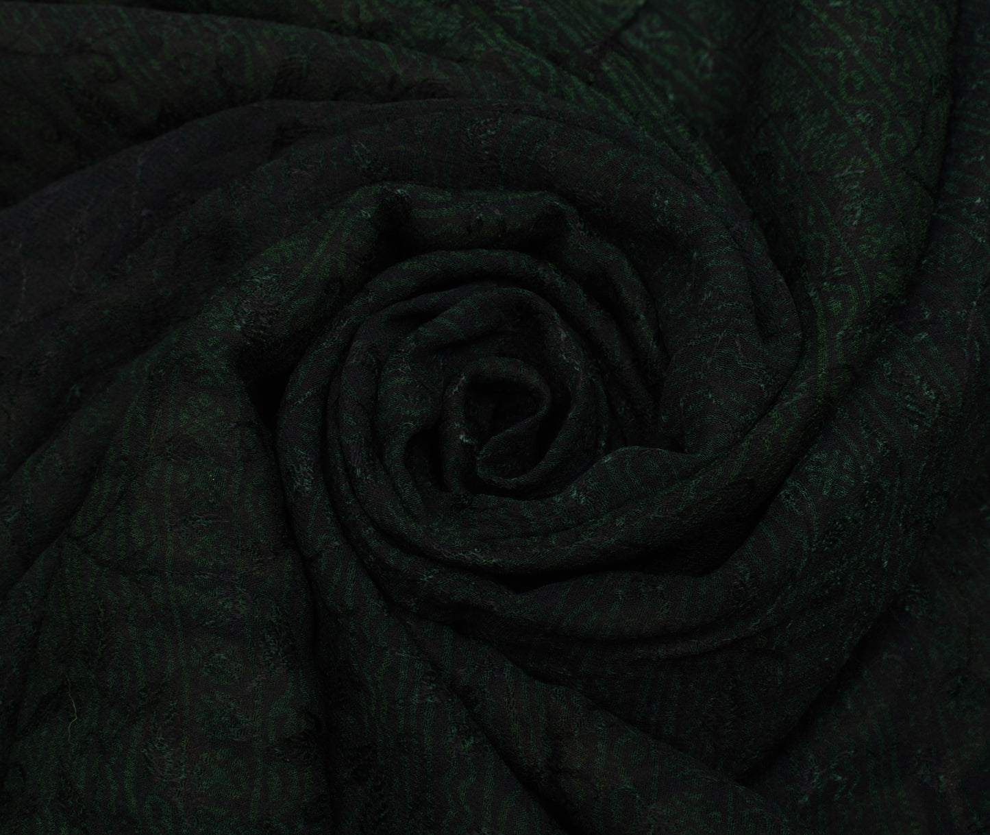 Sushila Vintage Green Saree Pure Georgette Silk Printed & Woven Sari 5 YD Fabric