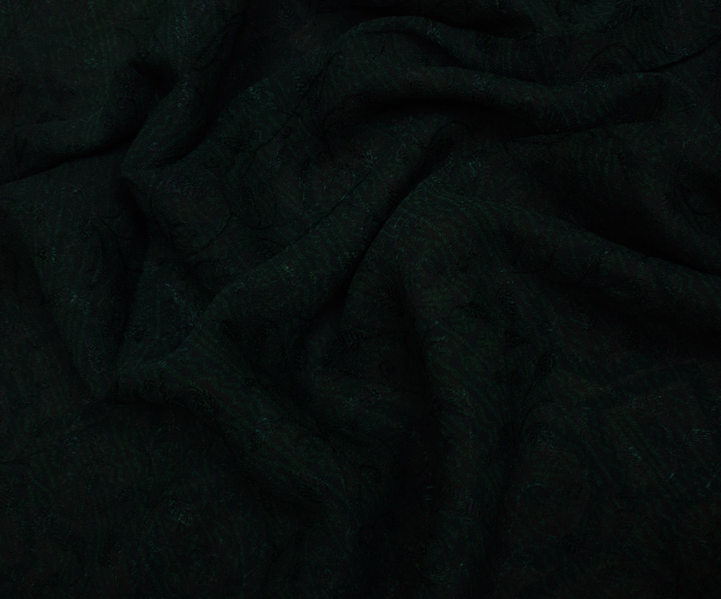 Sushila Vintage Green Saree Pure Georgette Silk Printed & Woven Sari 5 YD Fabric