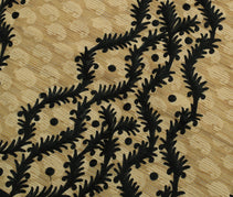 Sushila Vintage Light Brown Saree 100% Pure Silk Woven Paisley Sari Craft Fabric