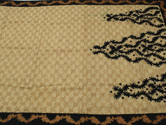 Sushila Vintage Light Brown Saree 100% Pure Silk Woven Paisley Sari Craft Fabric