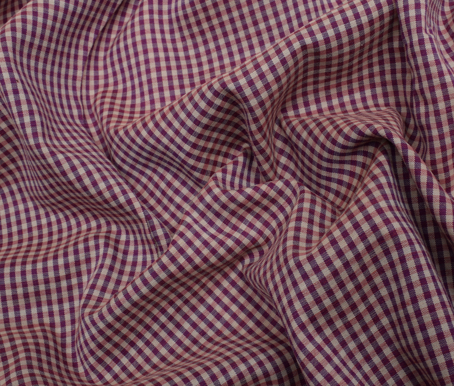 Sushila Vintage Handloom Ilkal Saree Art Cotton Cream Checks Woven Sari Craft Fabric