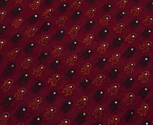 Sushila Vintage Maroon Saree Pure Georgette Hand Beaded Floral Sari Craft Fabric