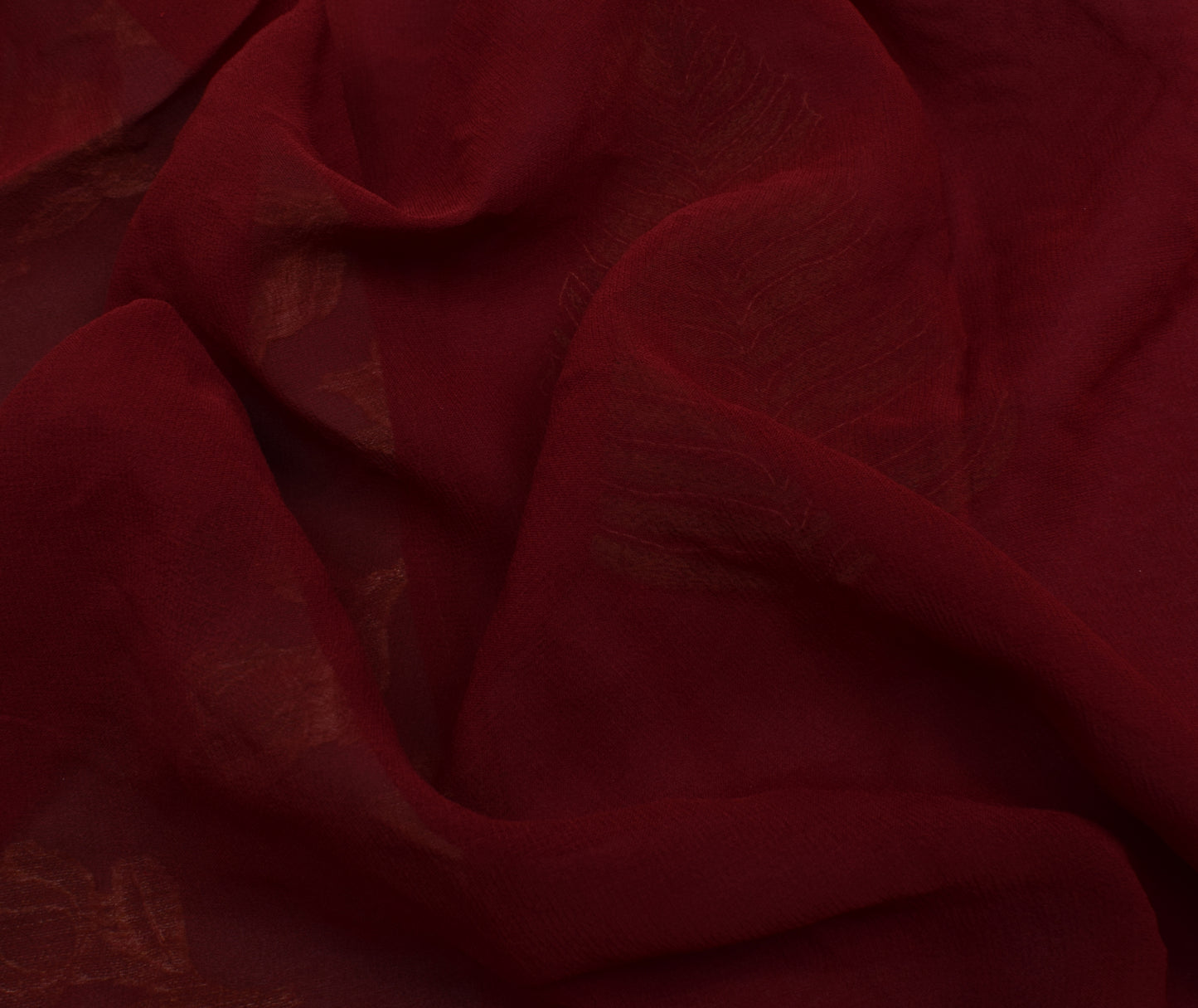 Sushila Vintage Indian Saree Pure Georgette Woven & Embroidered Sari Fabric