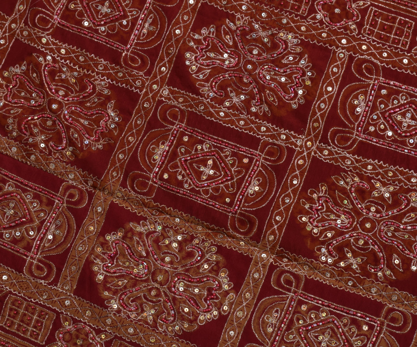 Sushila Vintage Indian Saree Blend Crepe Silk Printed Sari Craft Sari Fabric