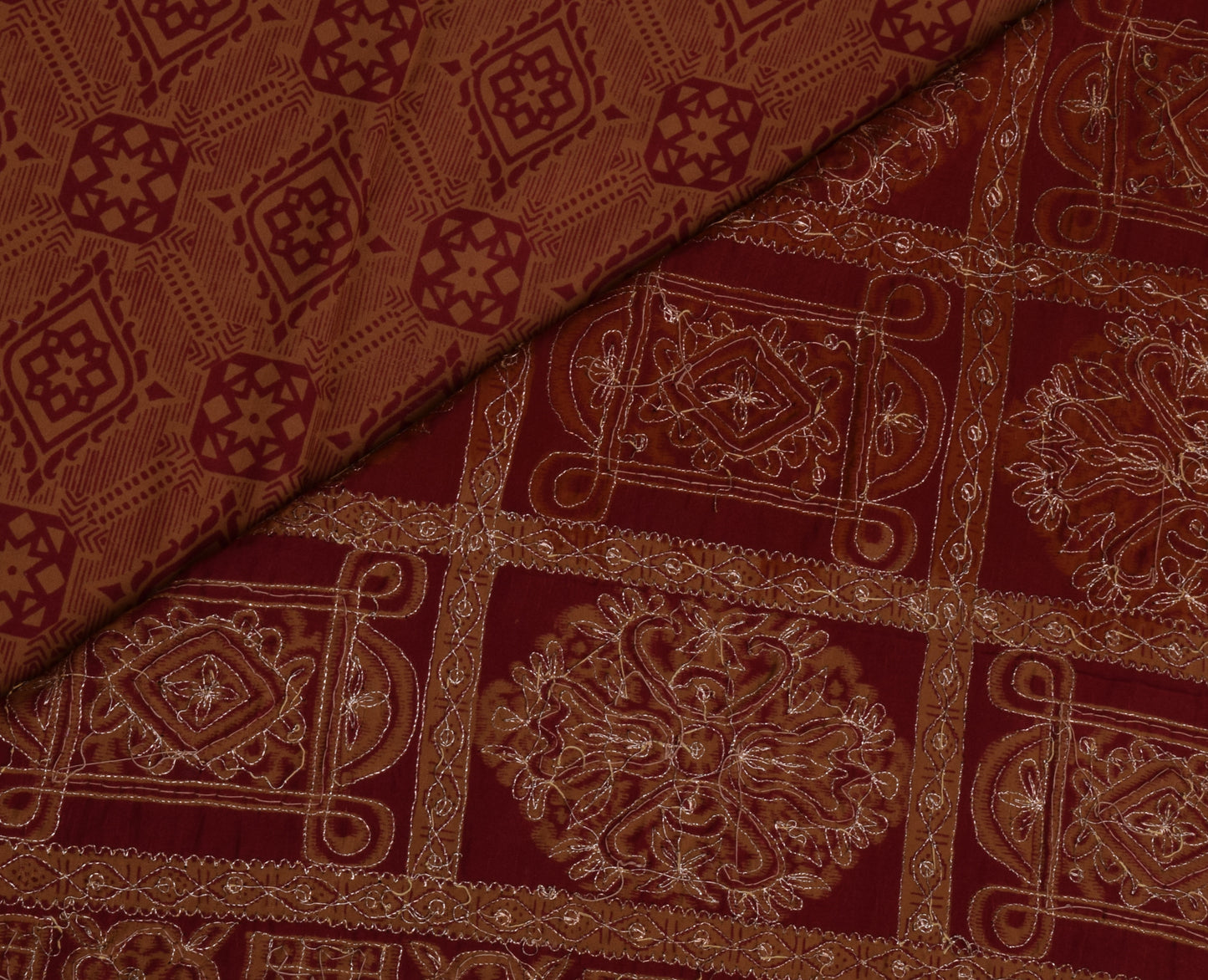 Sushila Vintage Indian Saree Blend Crepe Silk Printed Sari Craft Sari Fabric