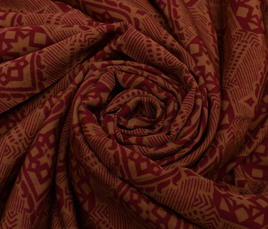 Sushila Vintage Indian Saree Blend Crepe Silk Printed Sari Craft Sari Fabric