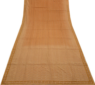 Sushila Vintage Indian Saree Pure Silk Embroidered Floral Sari Craft 5 YD Fabric