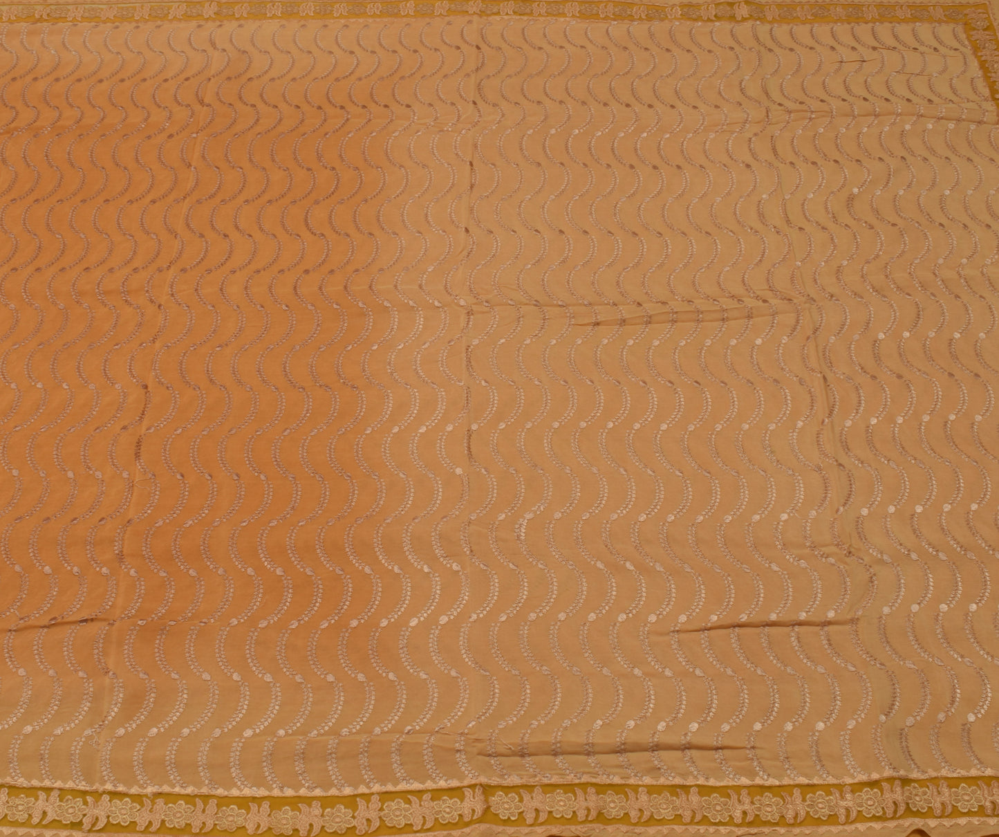 Sushila Vintage Indian Saree Pure Silk Embroidered Floral Sari Craft 5 YD Fabric