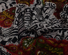 Sushila Vintage Indian Saree Pure Georgette Silk Printed Floral Sari Fabric