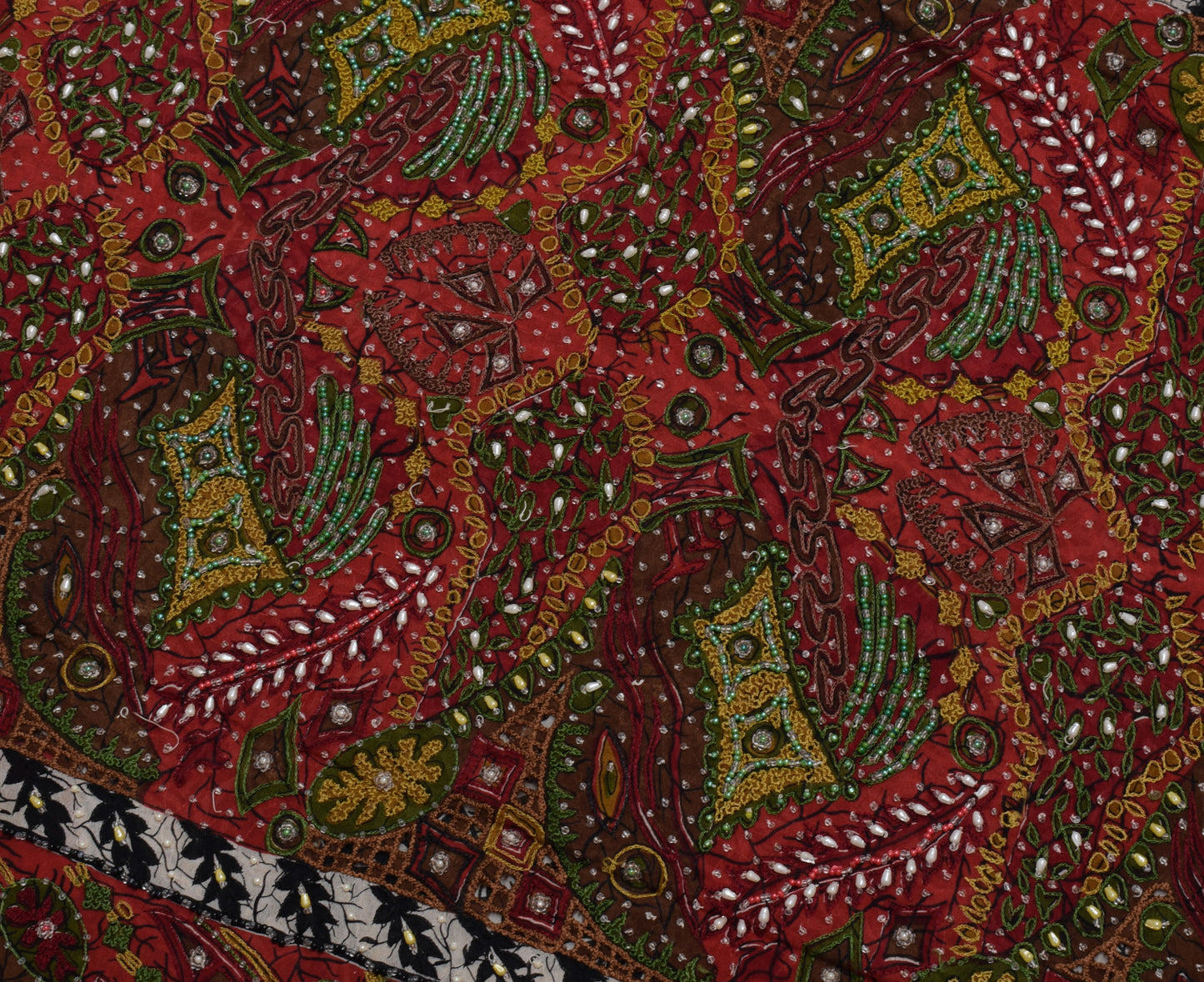 Sushila Vintage Indian Saree Pure Georgette Silk Printed Floral Sari Fabric