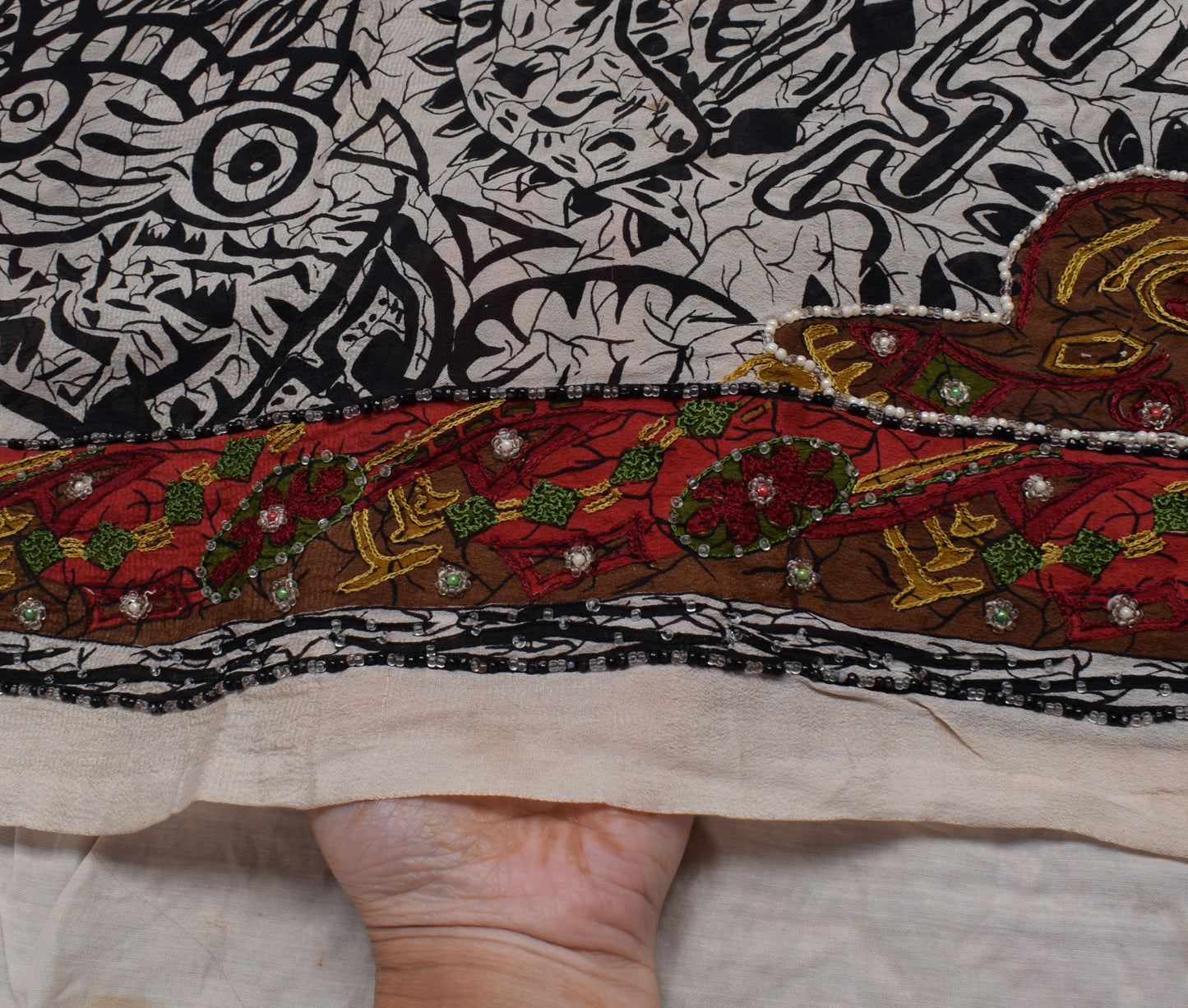 Sushila Vintage Indian Saree Pure Georgette Silk Printed Floral Sari Fabric