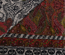 Sushila Vintage Indian Saree Pure Georgette Silk Printed Floral Sari Fabric