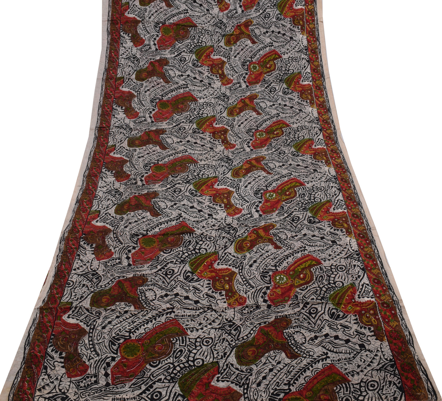 Sushila Vintage Indian Saree Pure Georgette Silk Printed Floral Sari Fabric