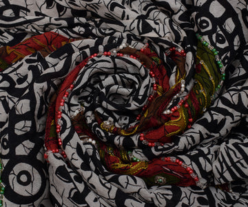 Sushila Vintage Indian Saree Pure Georgette Silk Printed Floral Sari Fabric