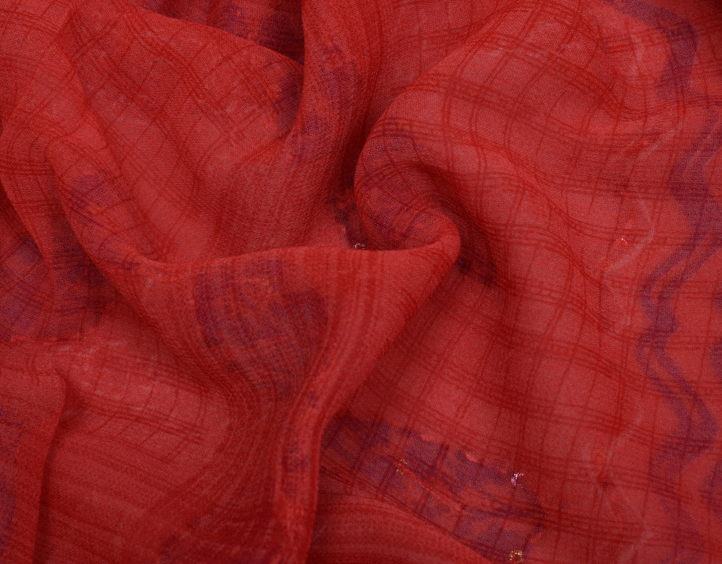 Sushila Vintage Indian Saree Blend Georgette Silk Printed Sari Craft Fabric