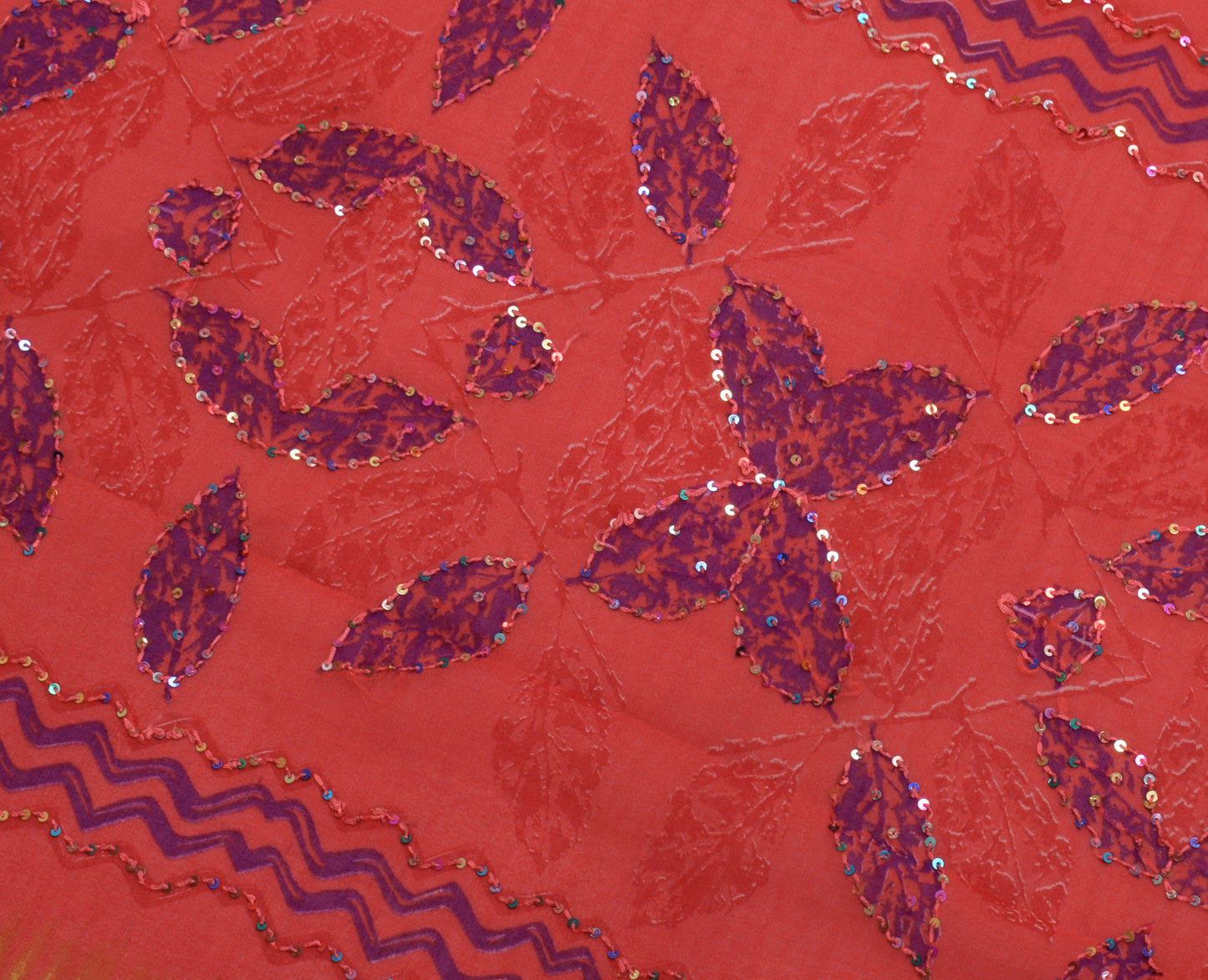 Sushila Vintage Indian Saree Blend Georgette Silk Printed Sari Craft Fabric